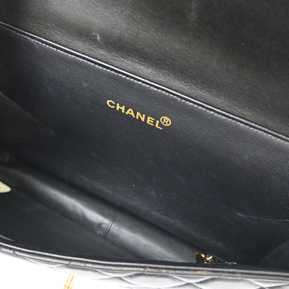 Chanel 1996-1997 Black Lambskin Double Sided Classic Flap Handbag