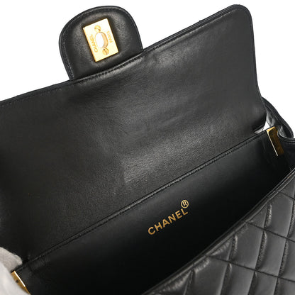 Chanel 1996-1997 Black Lambskin Double Sided Classic Flap Handbag