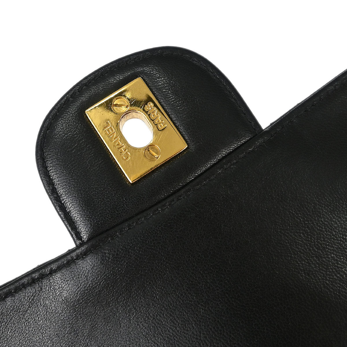 Chanel 1996-1997 Black Lambskin Double Sided Classic Flap Handbag
