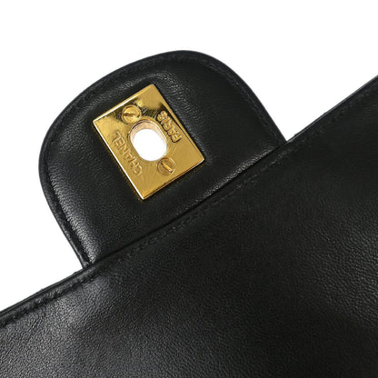 Chanel 1996-1997 Black Lambskin Double Sided Classic Flap Handbag
