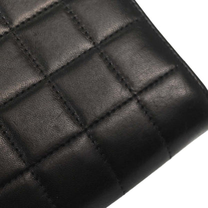 Chanel Black Lambskin Choco Bar Trifold Shoulder Bag