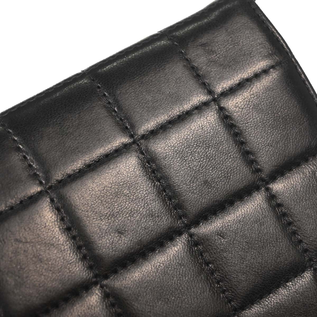 Chanel Black Lambskin Choco Bar Trifold Shoulder Bag