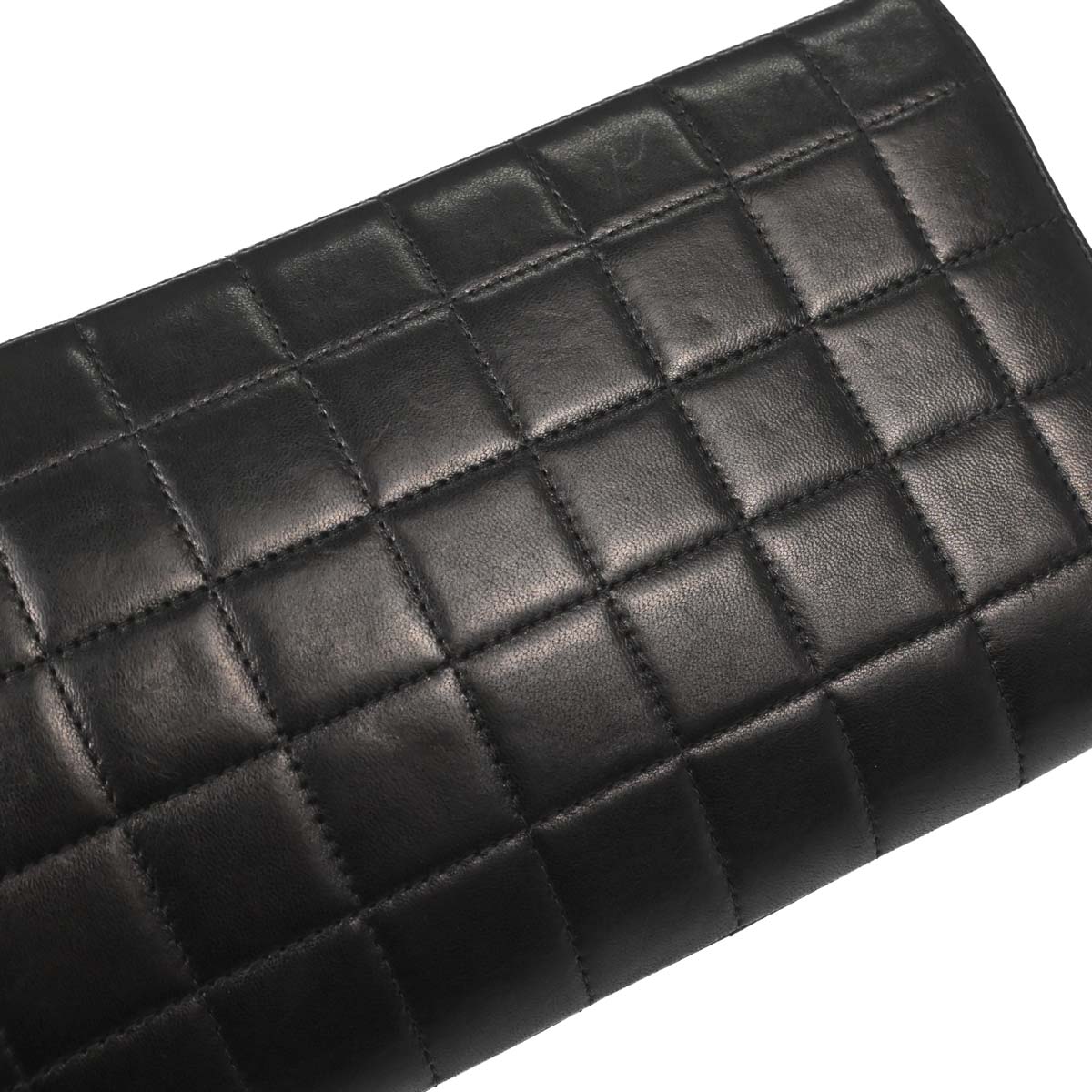 Chanel Black Lambskin Choco Bar Trifold Shoulder Bag