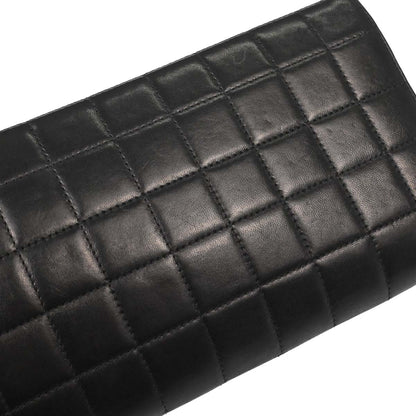 Chanel Black Lambskin Choco Bar Trifold Shoulder Bag