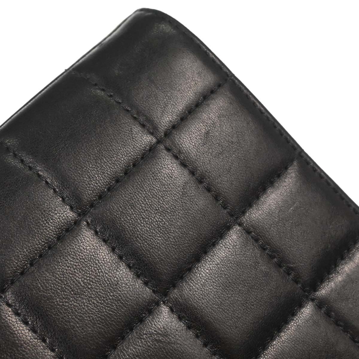 Chanel Black Lambskin Choco Bar Trifold Shoulder Bag