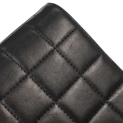 Chanel Black Lambskin Choco Bar Trifold Shoulder Bag