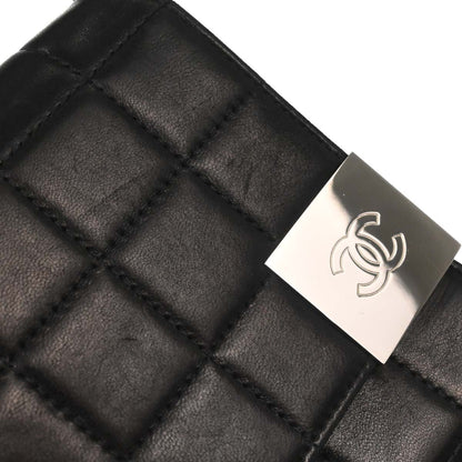 Chanel Black Lambskin Choco Bar Trifold Shoulder Bag