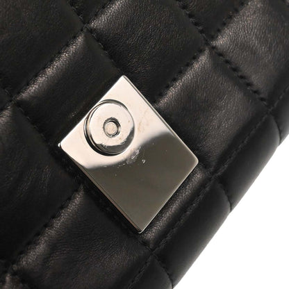 Chanel Black Lambskin Choco Bar Trifold Shoulder Bag