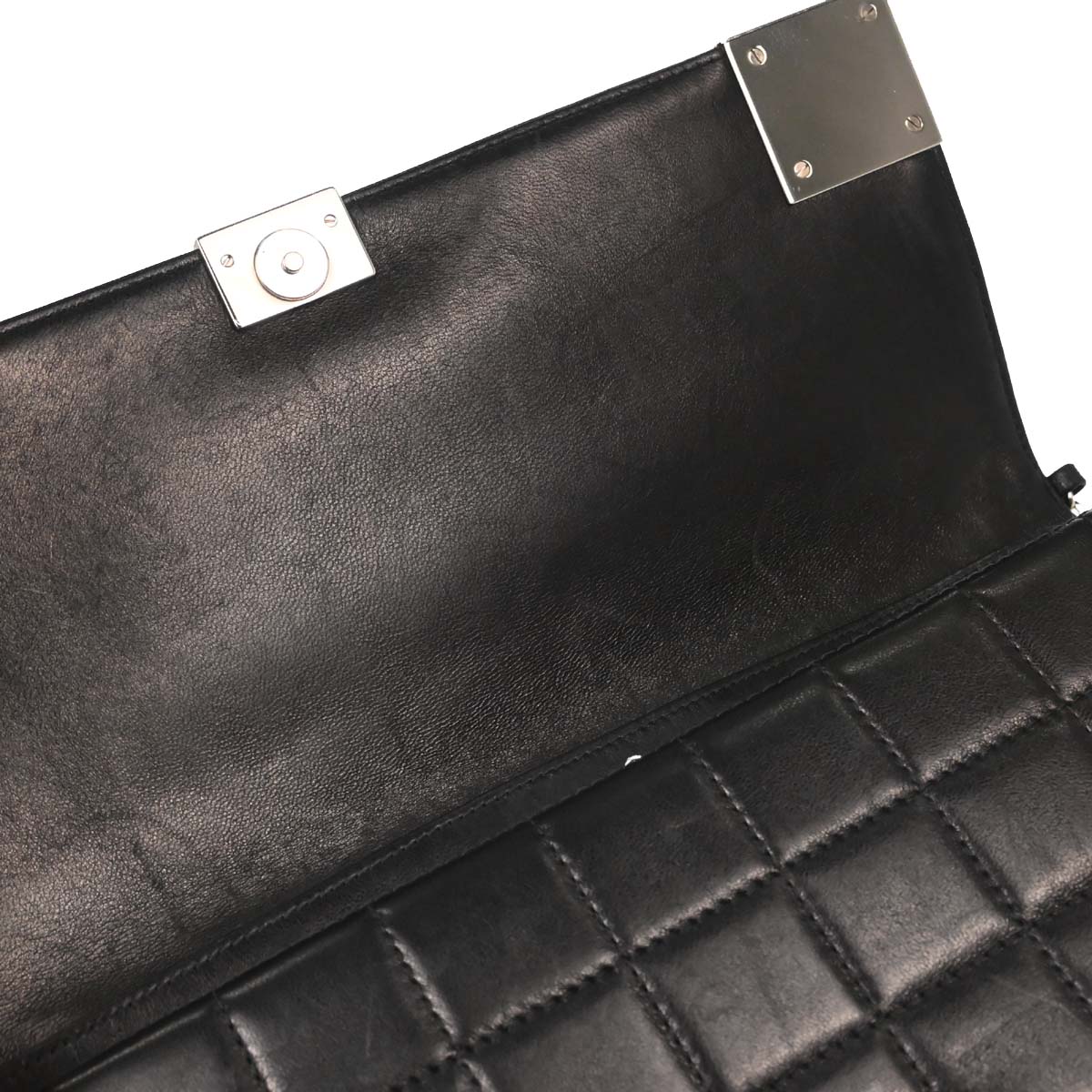 Chanel Black Lambskin Choco Bar Trifold Shoulder Bag