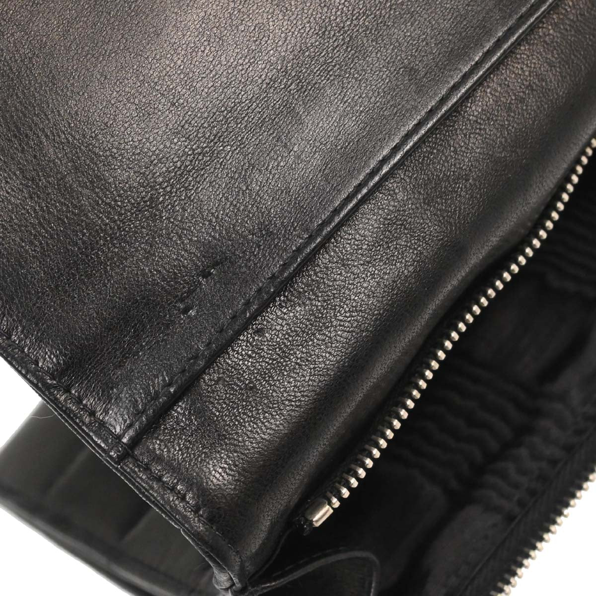 Chanel Black Lambskin Choco Bar Trifold Shoulder Bag