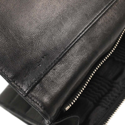 Chanel Black Lambskin Choco Bar Trifold Shoulder Bag