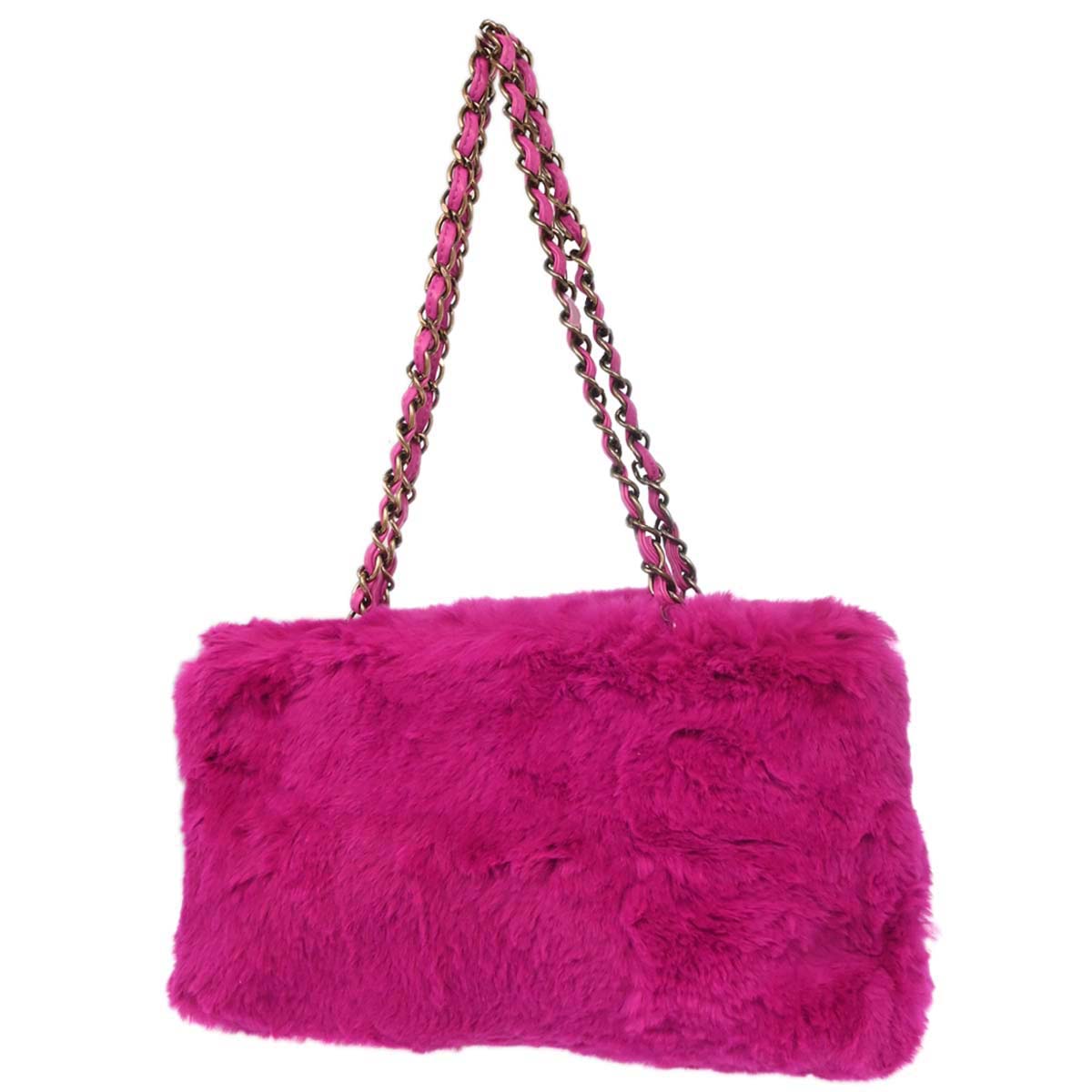 Chanel Pink Rabbit Fur Tote Handbag