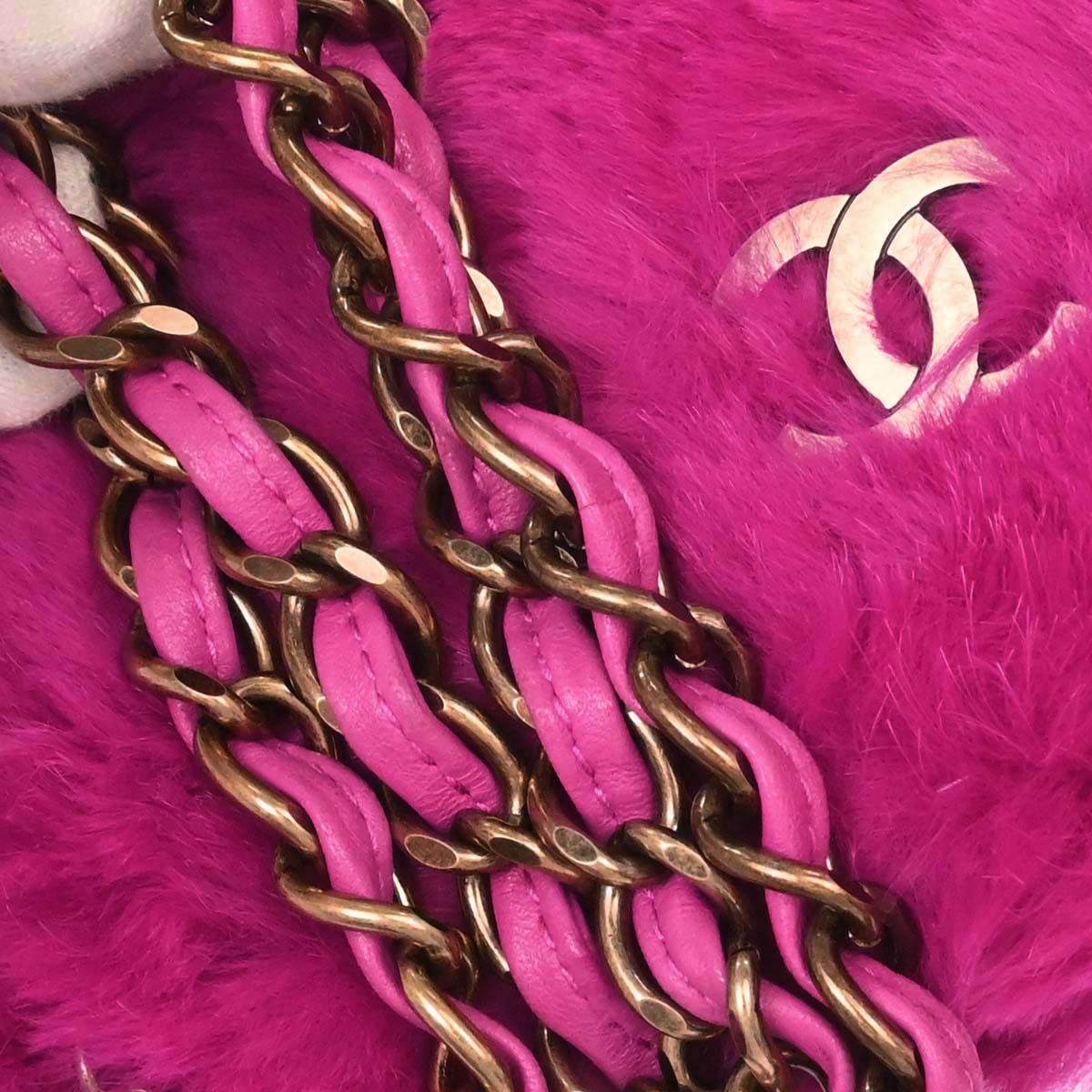 Chanel Pink Rabbit Fur Tote Handbag