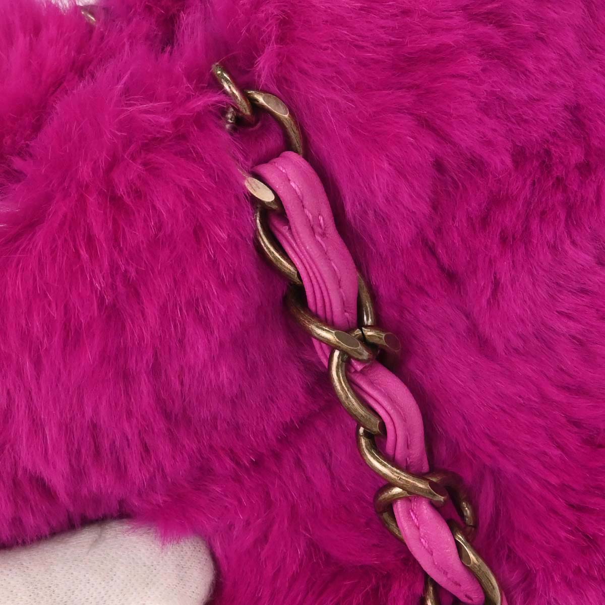 Chanel Pink Rabbit Fur Tote Handbag