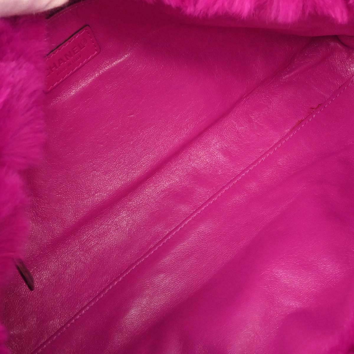 Chanel Pink Rabbit Fur Tote Handbag