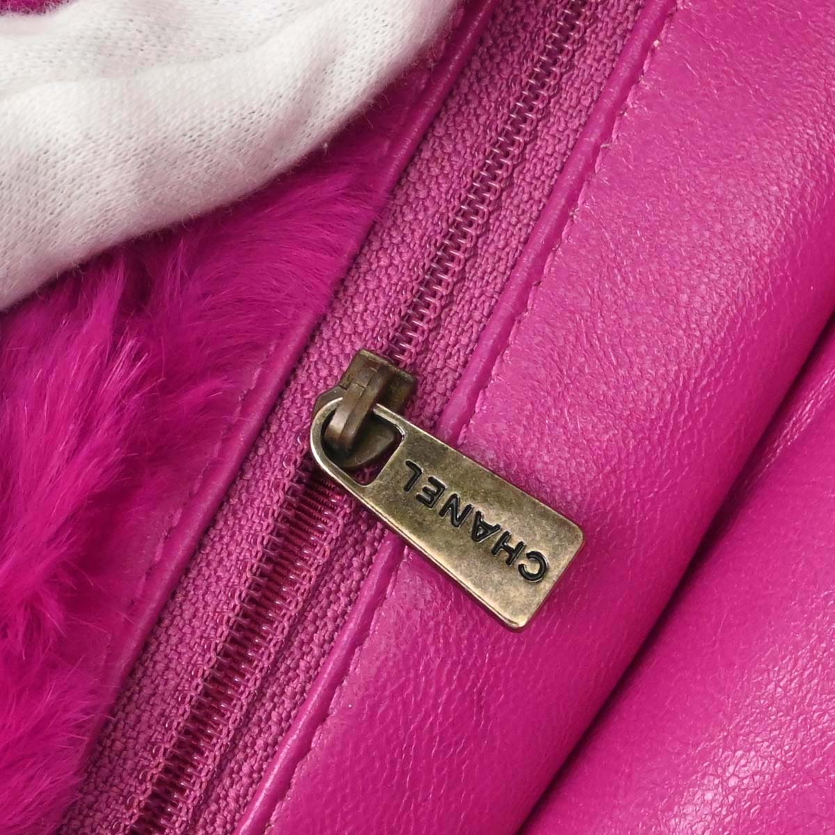 Chanel Pink Rabbit Fur Tote Handbag
