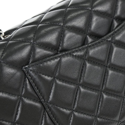 Chanel Black Lambskin Clams Pocket Accordion Flap Shoulder Bag