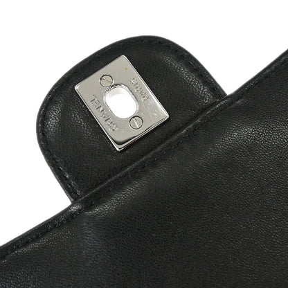 Chanel Black Lambskin Clams Pocket Accordion Flap Shoulder Bag
