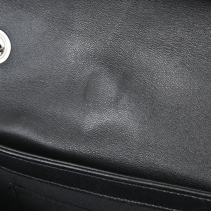 Chanel Black Lambskin Clams Pocket Accordion Flap Shoulder Bag