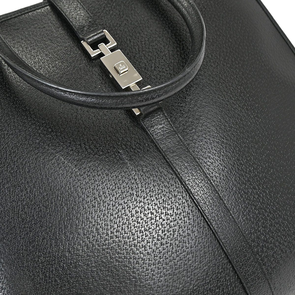 Gucci Black Pigskin Jackie Tote Handbag