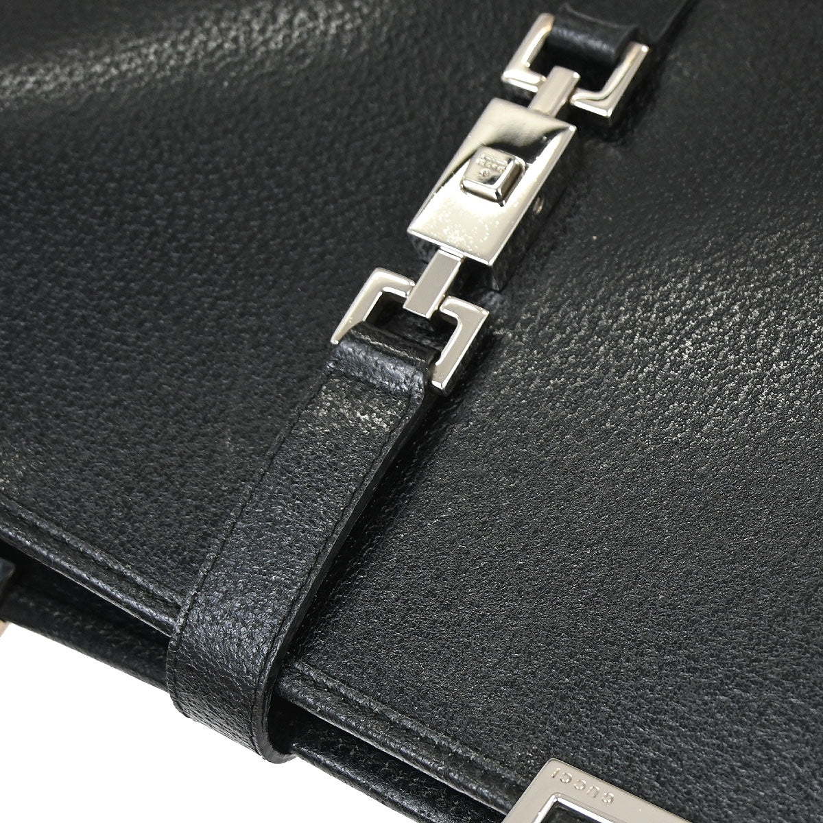 Gucci Black Pigskin Jackie Tote Handbag