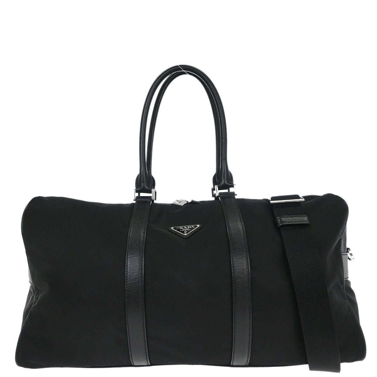 Prada Black Nylon 2way Shoulder Duffle Handbag