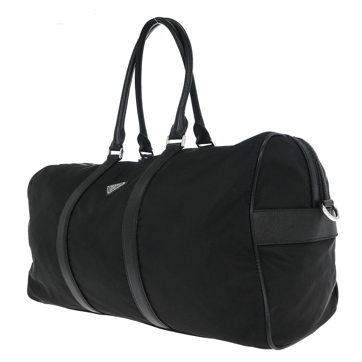 Prada Black Nylon 2way Shoulder Duffle Handbag