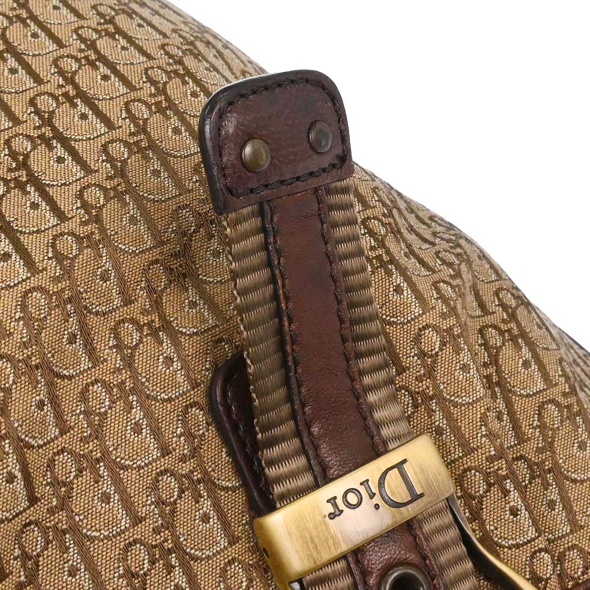 Christian Dior Beige Canvas Trotter Tote Handbag