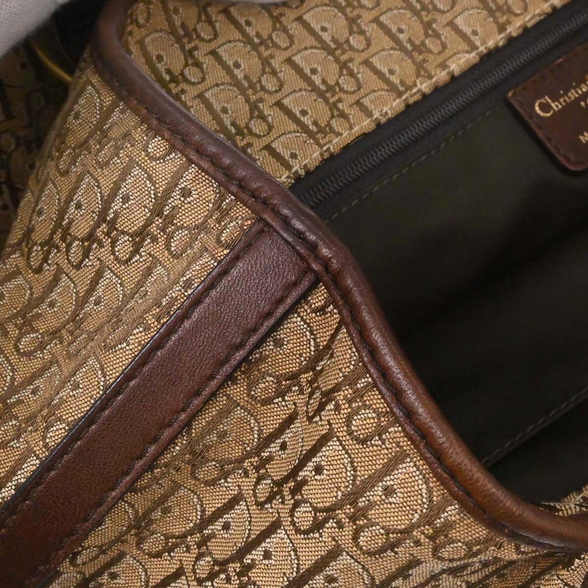 Christian Dior Beige Canvas Trotter Tote Handbag