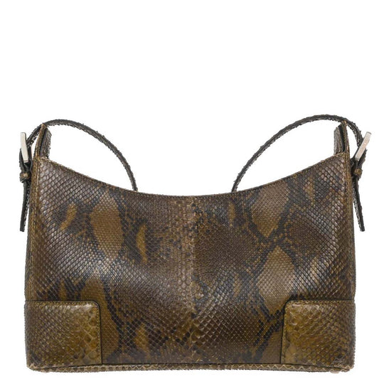 Loewe * Brown Python Shoulder Bag