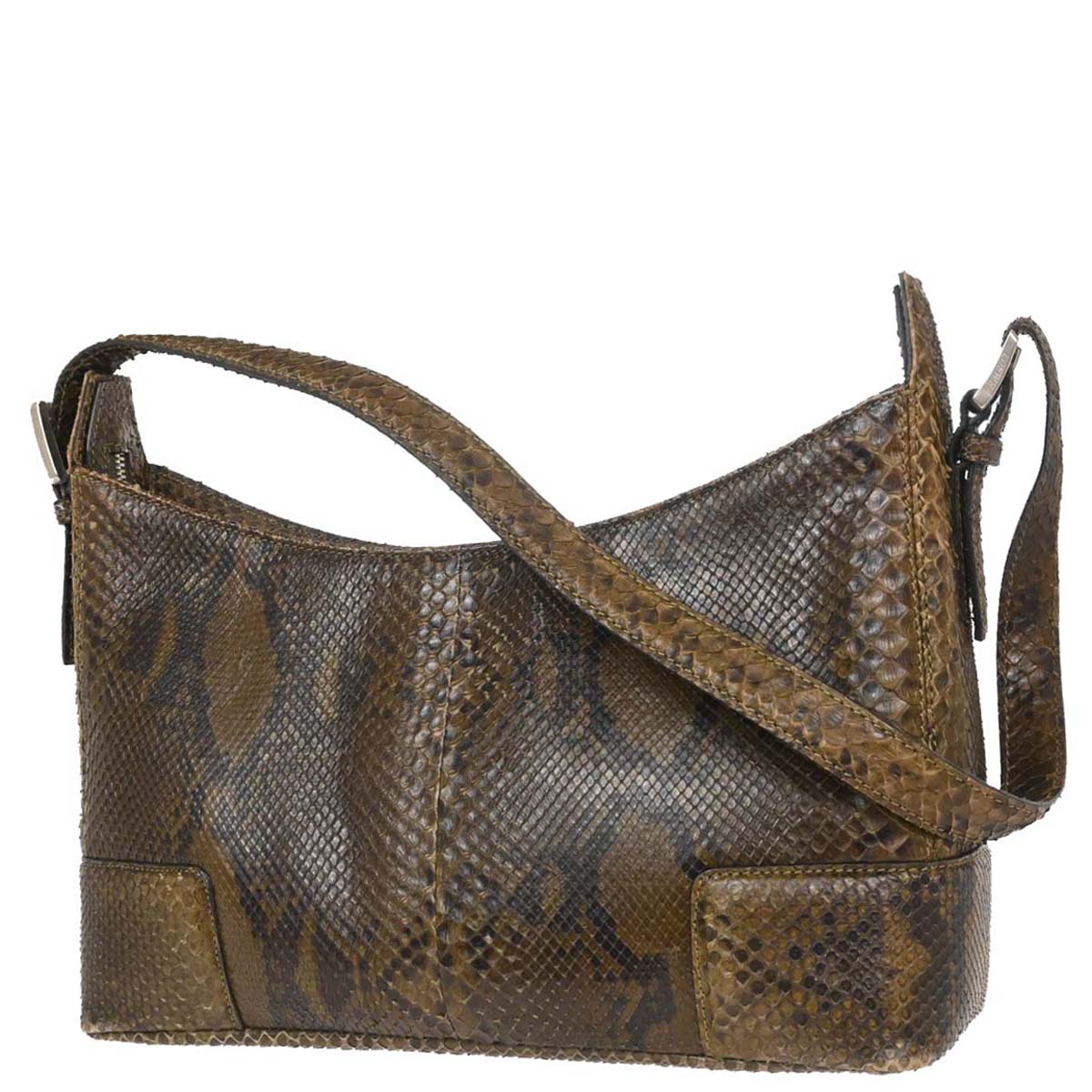 Loewe * Brown Python Shoulder Bag