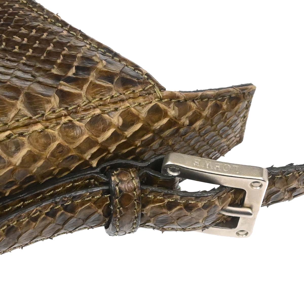 Loewe * Brown Python Shoulder Bag
