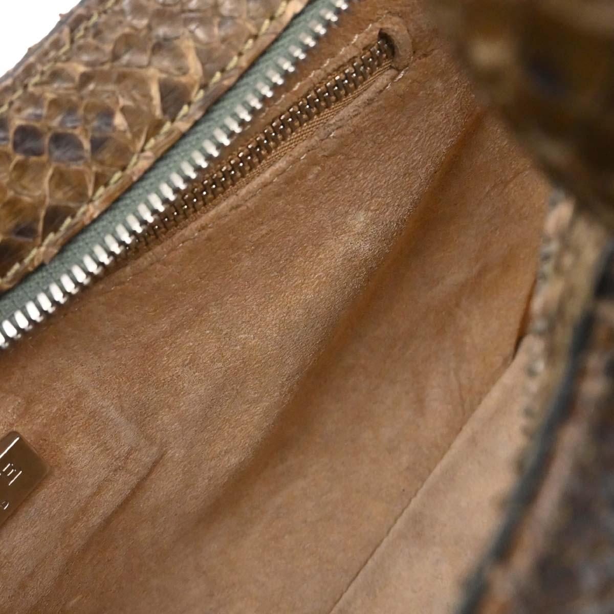 Loewe * Brown Python Shoulder Bag