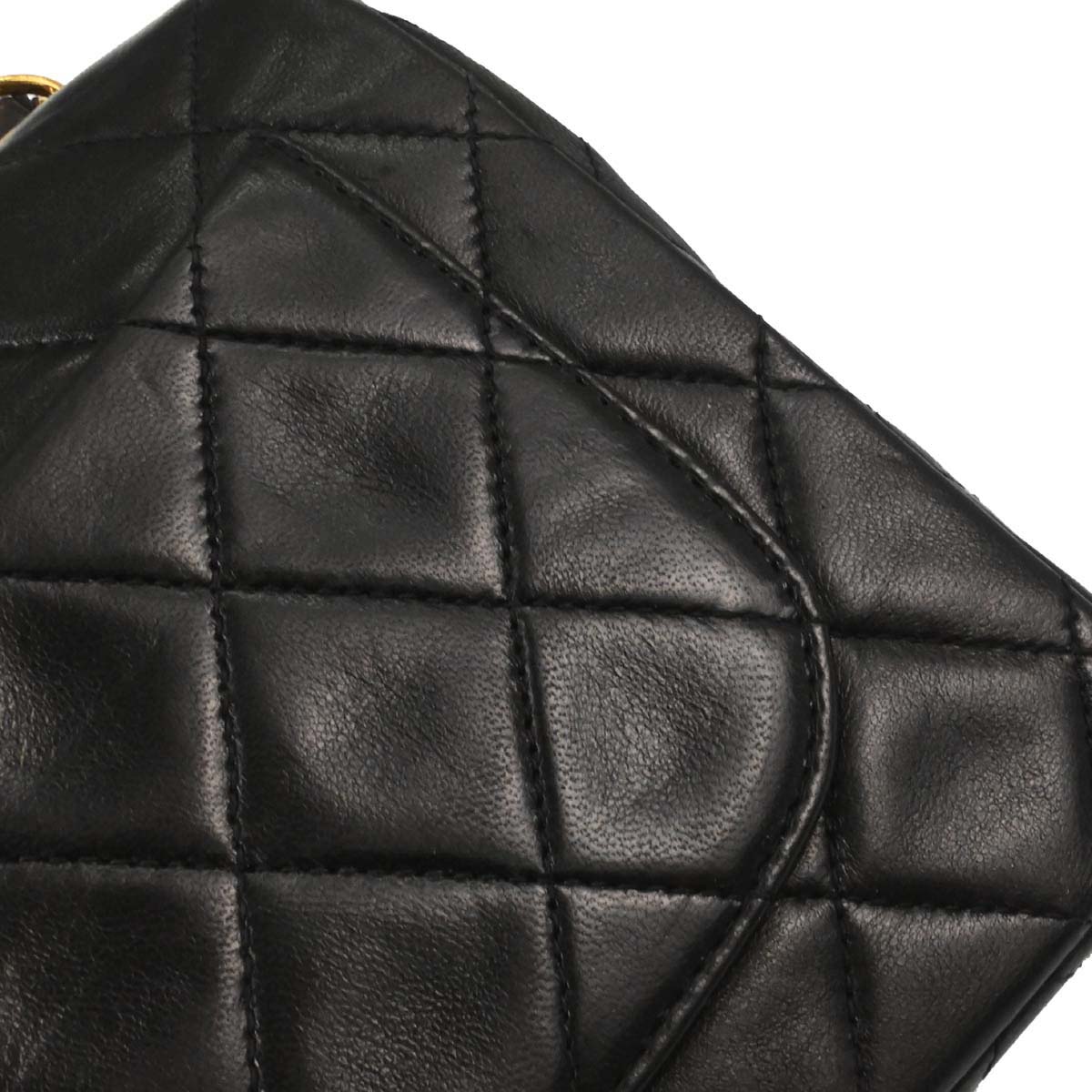 Chanel 1994-1996 Black Lambskin Mini Classic Square Flap Shoulder Bag 17