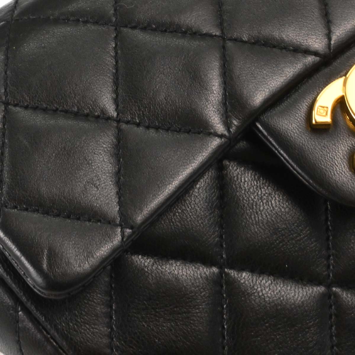 Chanel 1994-1996 Black Lambskin Mini Classic Square Flap Shoulder Bag 17