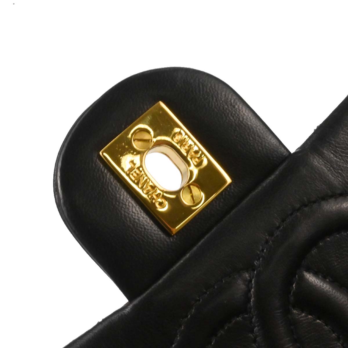 Chanel 1994-1996 Black Lambskin Mini Classic Square Flap Shoulder Bag 17