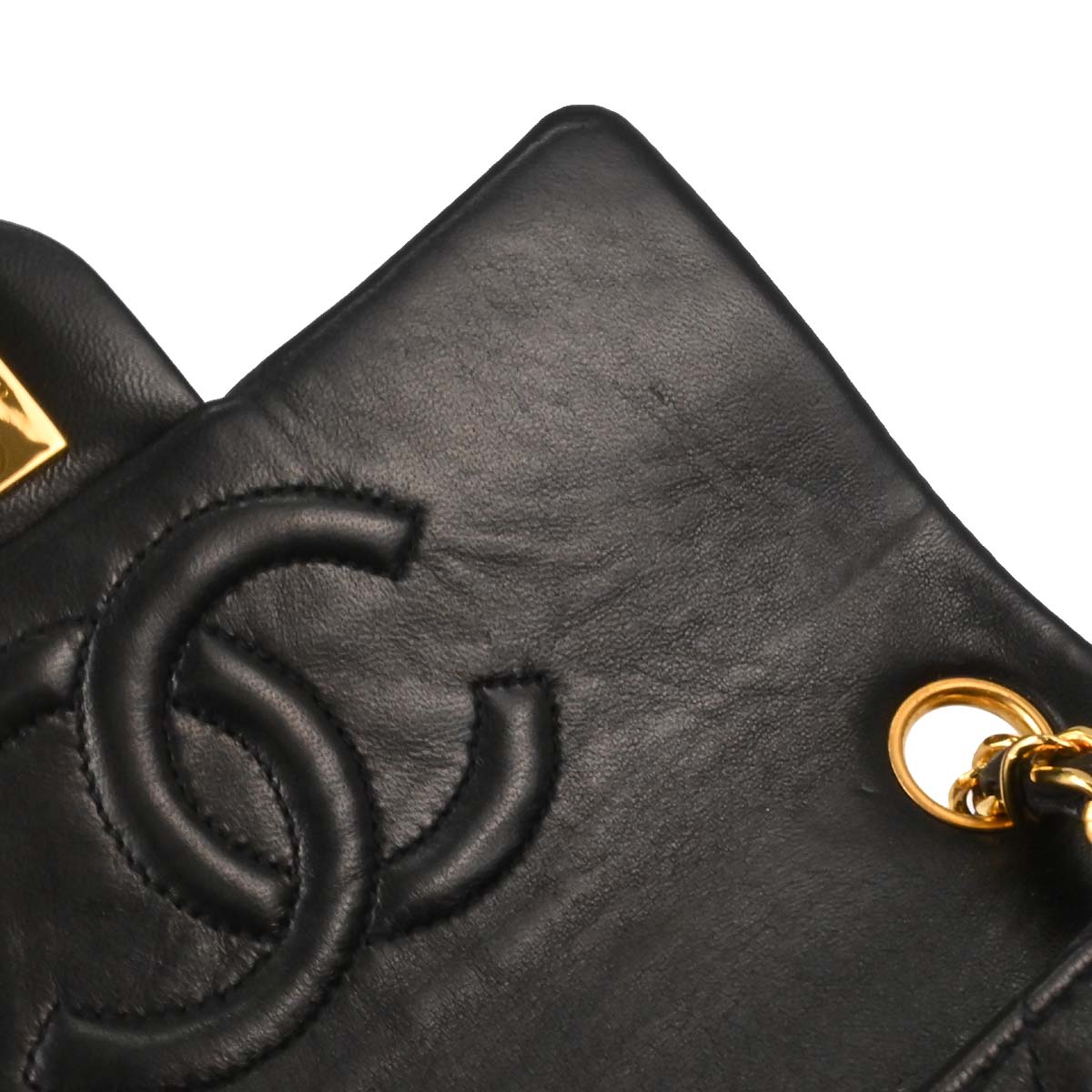 Chanel 1994-1996 Black Lambskin Mini Classic Square Flap Shoulder Bag 17