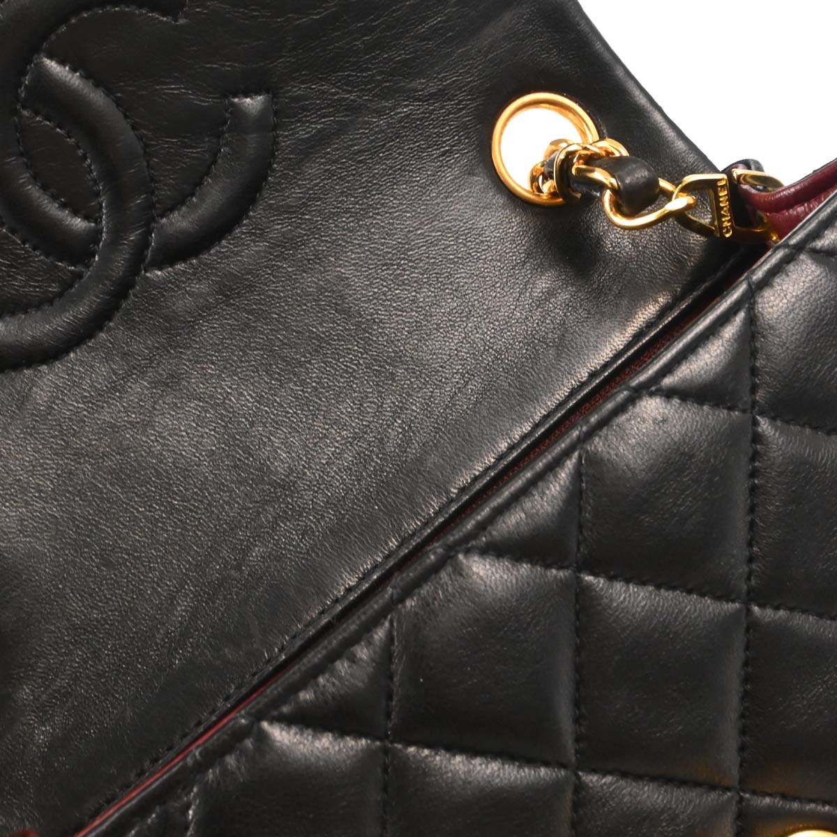 Chanel 1994-1996 Black Lambskin Mini Classic Square Flap Shoulder Bag 17