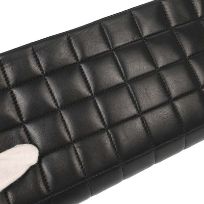 Chanel Black Lambskin Choco Bar East West Shoulder Bag