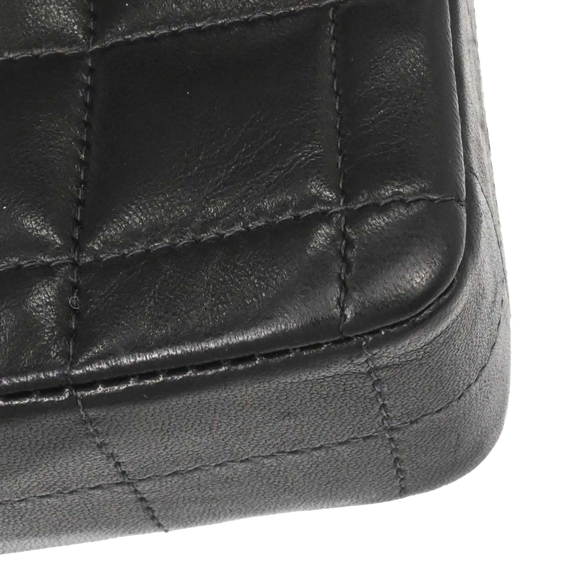 Chanel Black Lambskin Choco Bar East West Shoulder Bag