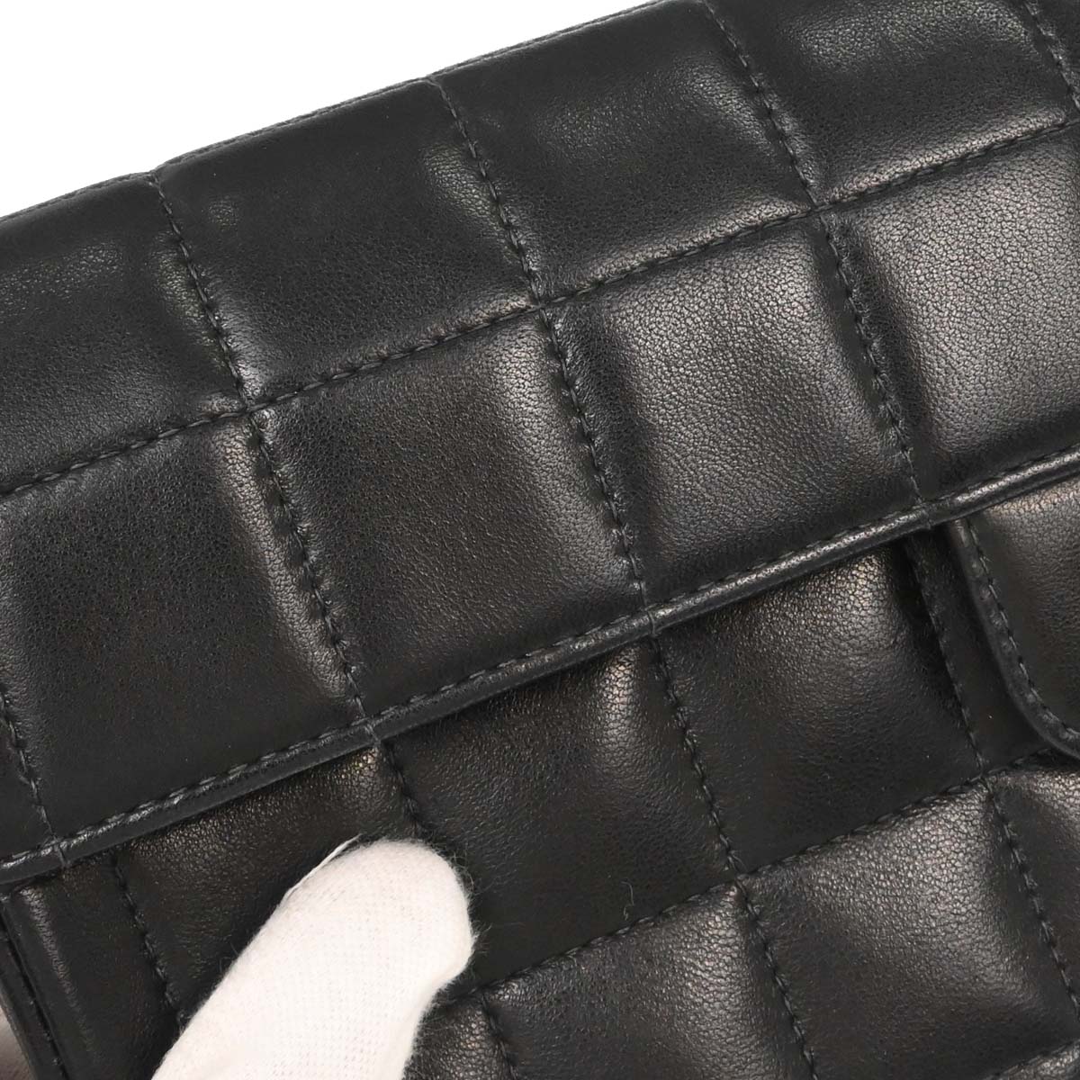 Chanel Black Lambskin Choco Bar East West Shoulder Bag