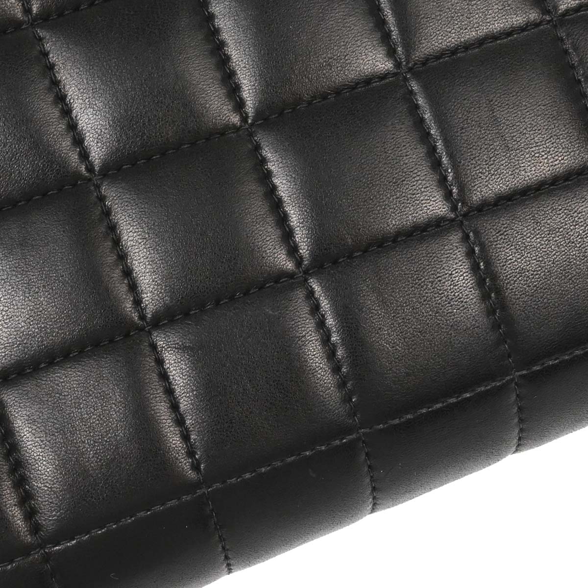 Chanel Black Lambskin Choco Bar East West Shoulder Bag