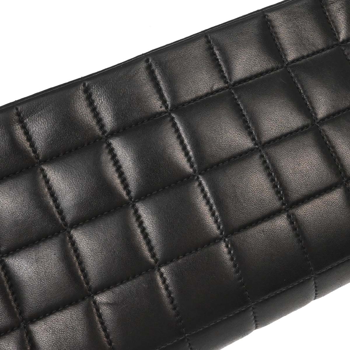 Chanel Black Lambskin Choco Bar East West Shoulder Bag