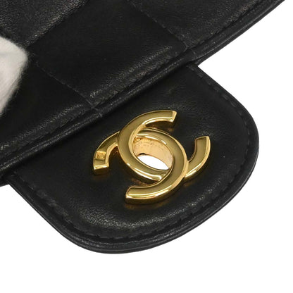 Chanel Black Lambskin Choco Bar East West Shoulder Bag