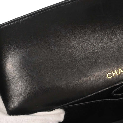 Chanel Black Lambskin Choco Bar East West Shoulder Bag
