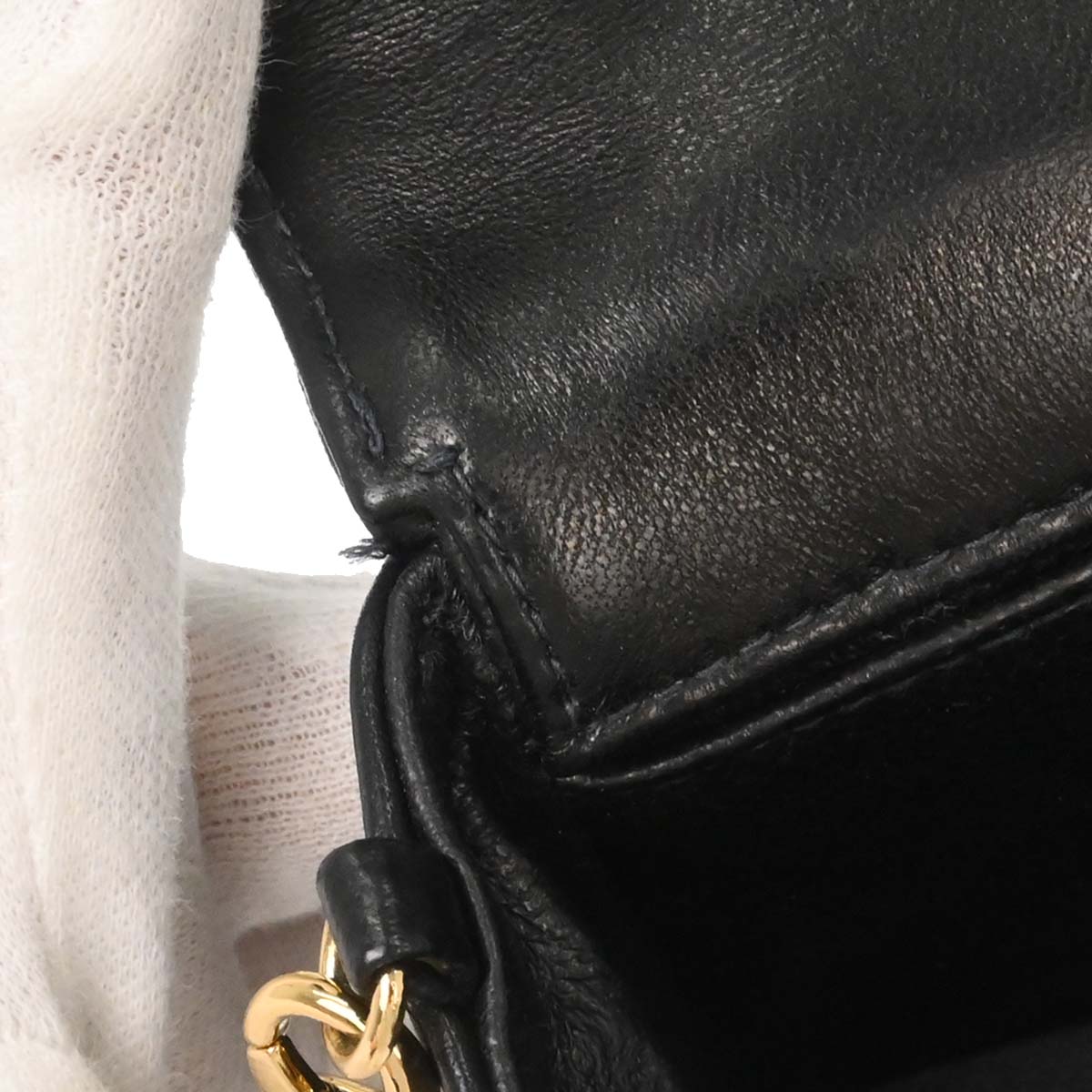 Chanel Black Lambskin Choco Bar East West Shoulder Bag