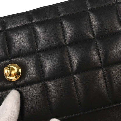 Chanel Black Lambskin Choco Bar East West Shoulder Bag