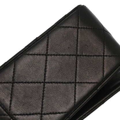 Chanel Black Lambskin Turnlock Small Full Flap Shoulder Bag