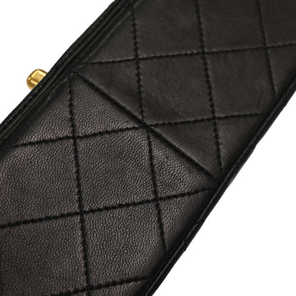 Chanel Black Lambskin Turnlock Small Full Flap Shoulder Bag