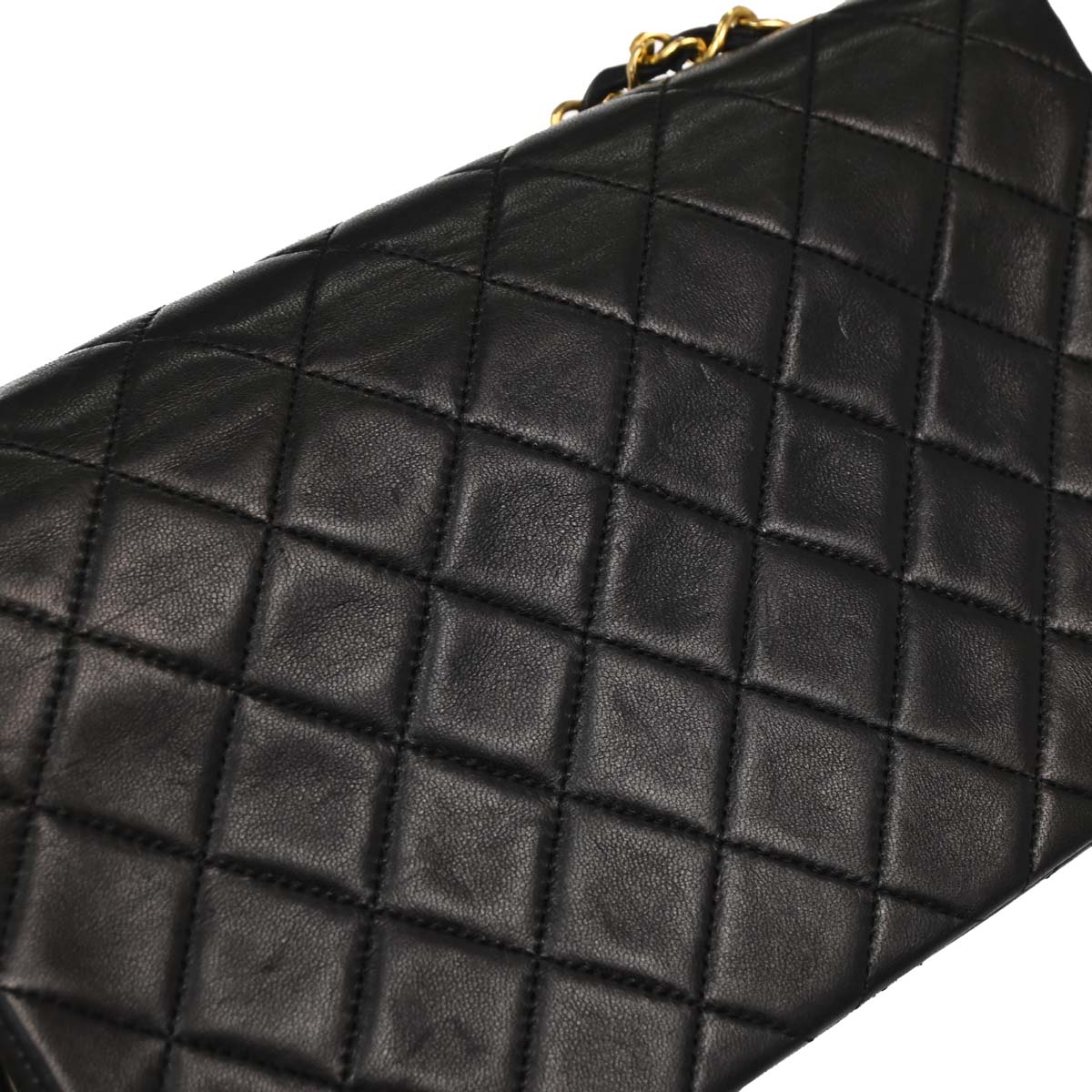 Chanel Black Lambskin Turnlock Small Full Flap Shoulder Bag